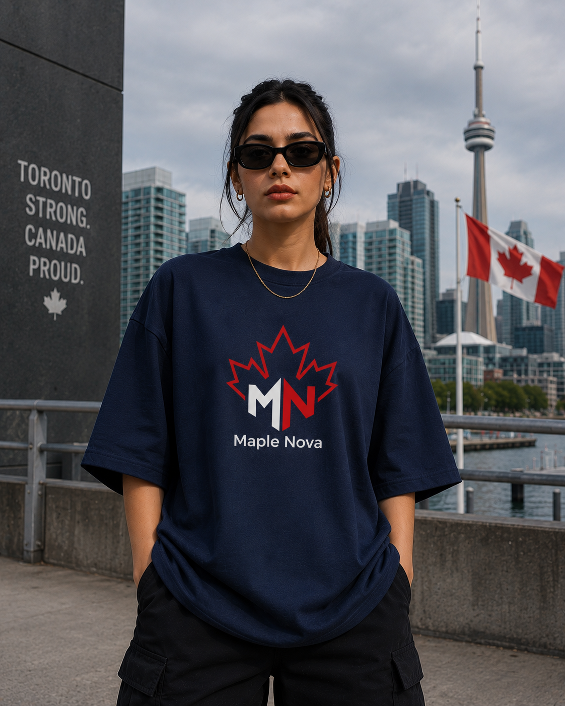 Women's Oversized Tee – Navy Blue