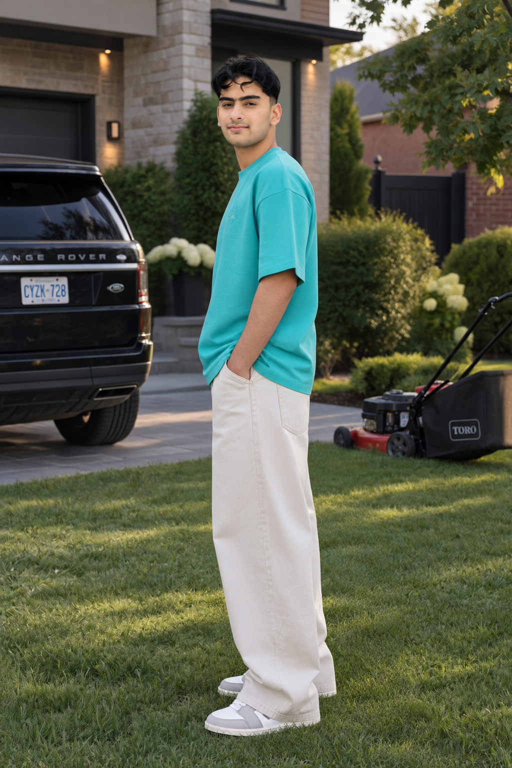 Oversized Tee – Aqua Turquoise
