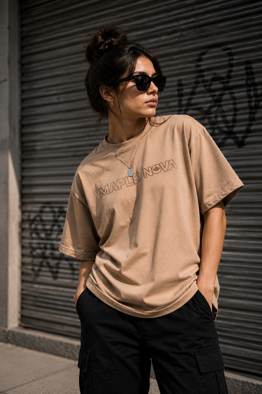 Women's Oversized Tee – Sand Beige