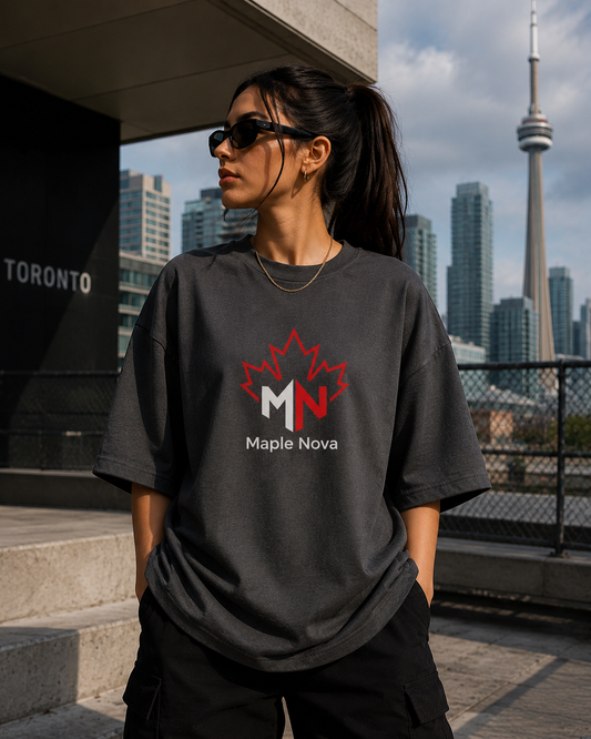 Women's Oversized Tee – Charcoal Grey