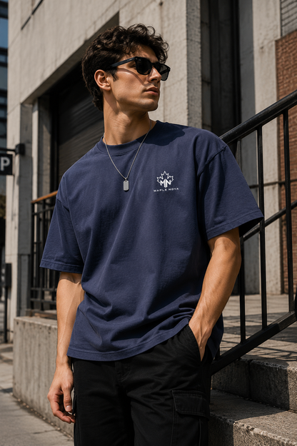 Oversized Tee – Navy Blue