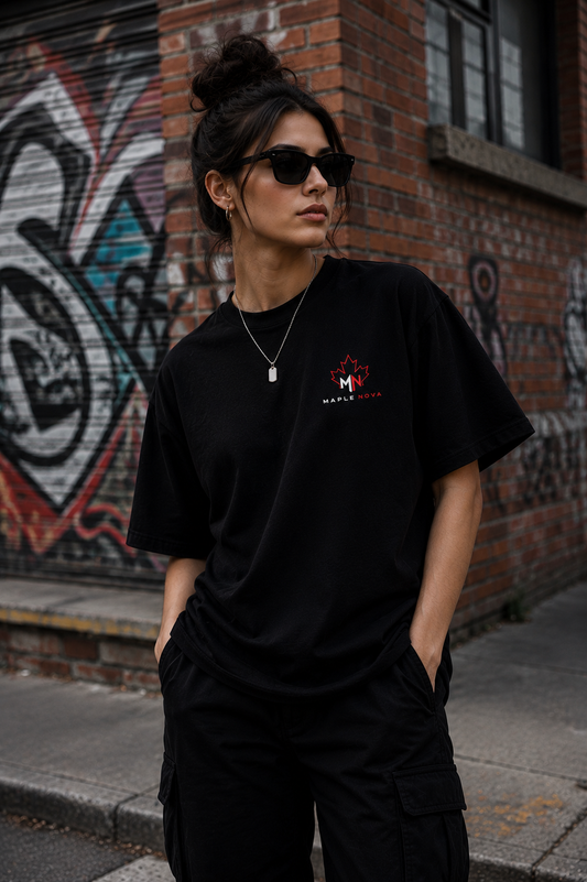 Women's Oversized Tee – Jet Black