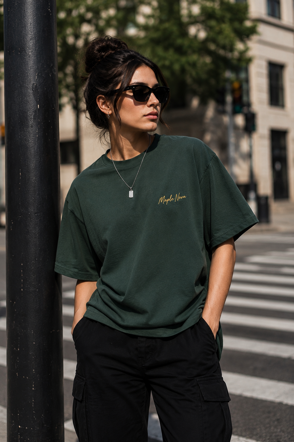 Women's Oversized Tee – Forest Green