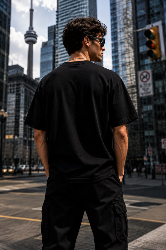 Oversized Tee – Jet Black