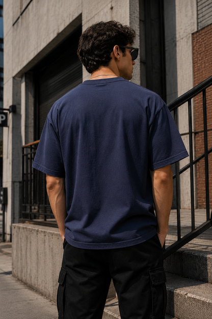 Oversized Tee – Navy Blue