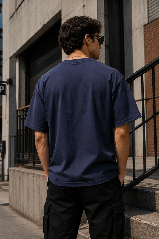 Oversized Tee – Navy Blue