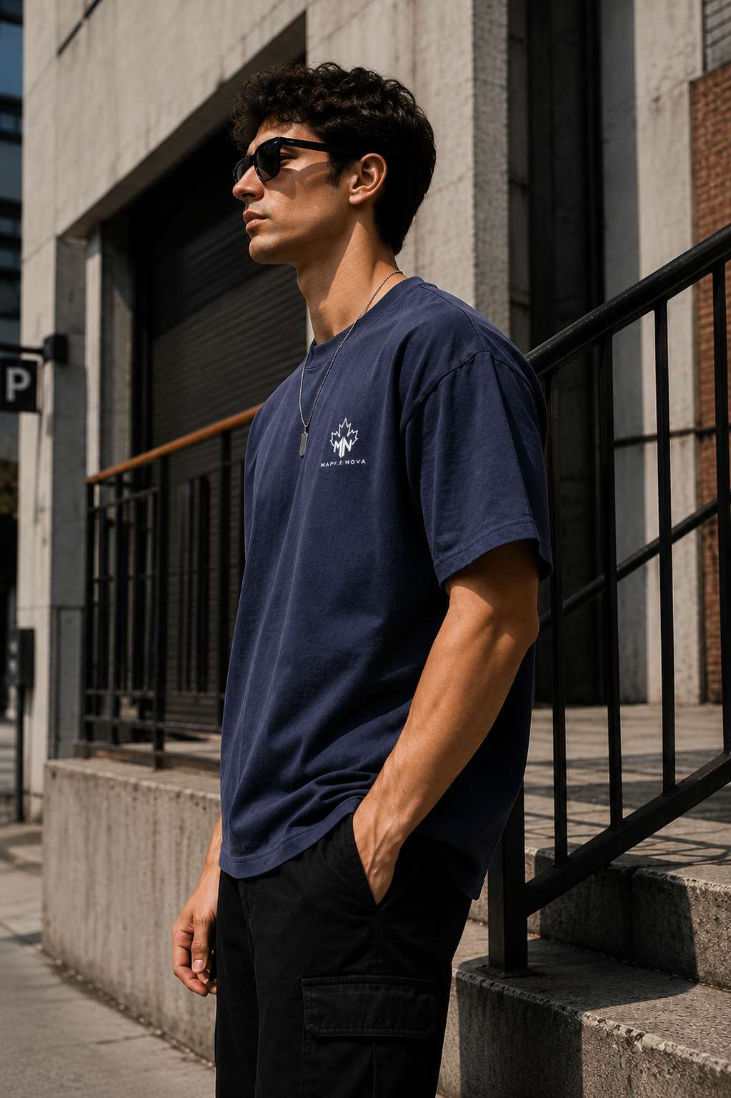 Oversized Tee – Navy Blue