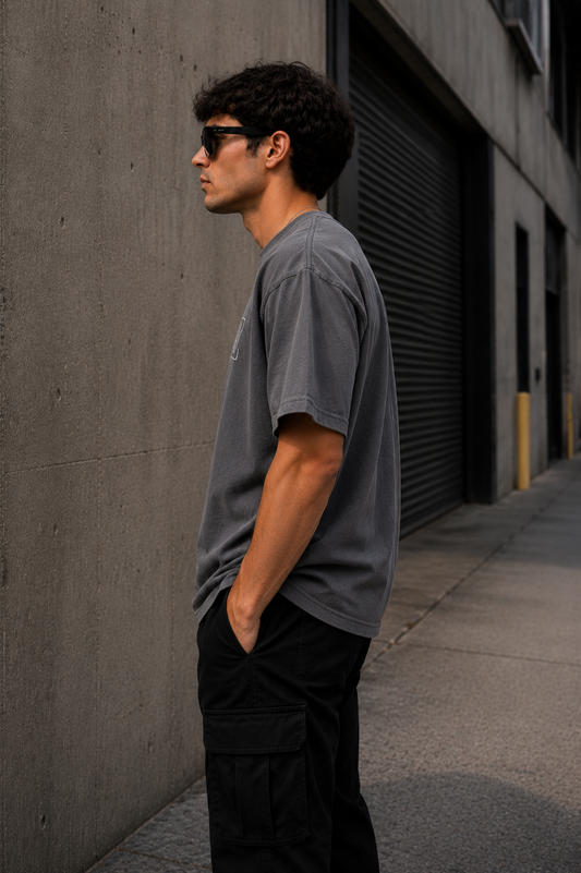 Oversized Tee – Charcoal Grey