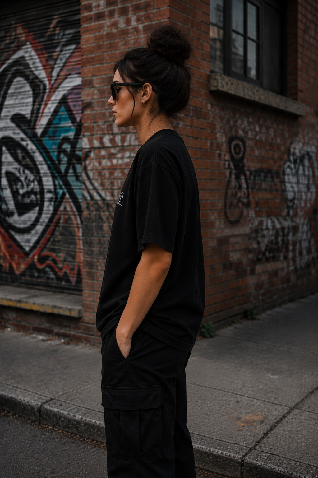 Women's Oversized Tee – Jet Black