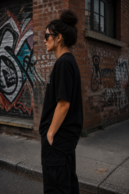 Women's Oversized Tee – Jet Black