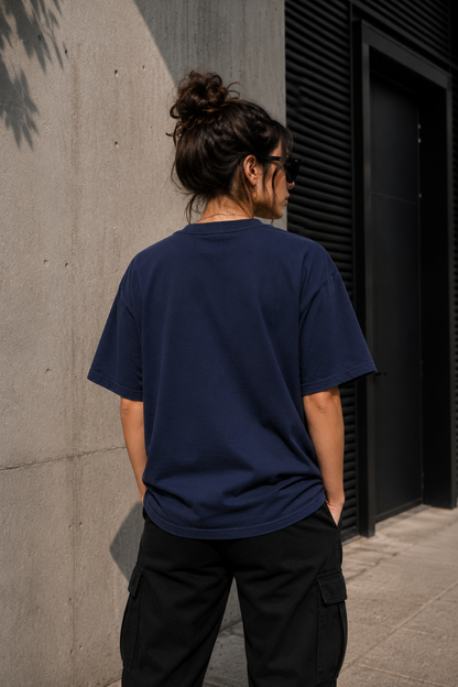 Women's Oversized Tee – Navy Blue