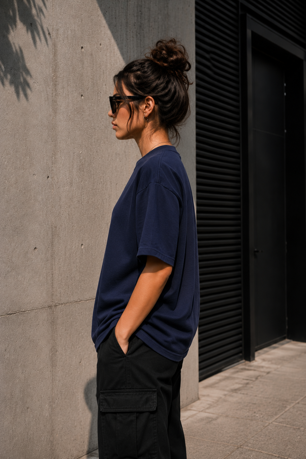 Women's Oversized Tee – Navy Blue