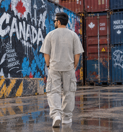 Oversized Tee – Light Beige Tan