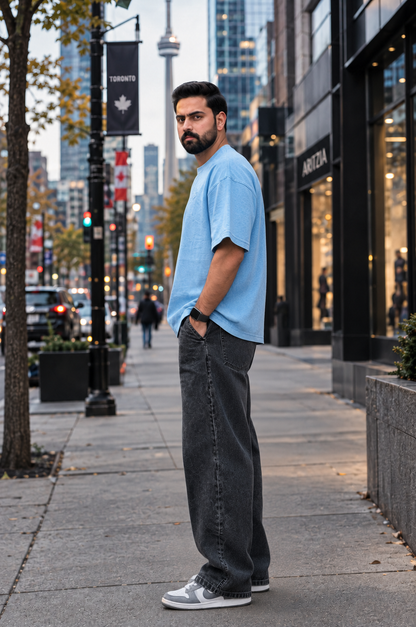 Oversized Tee – Sky Blue