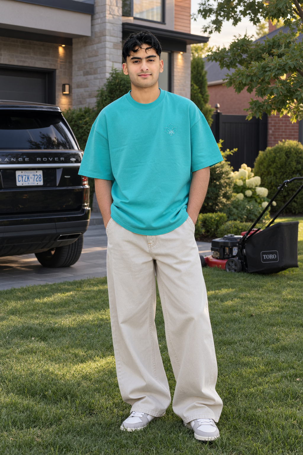 Oversized Tee – Aqua Turquoise