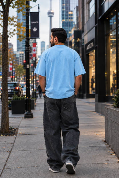 Oversized Tee – Sky Blue