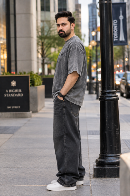 Oversized Tee – Washed Charcoal Grey