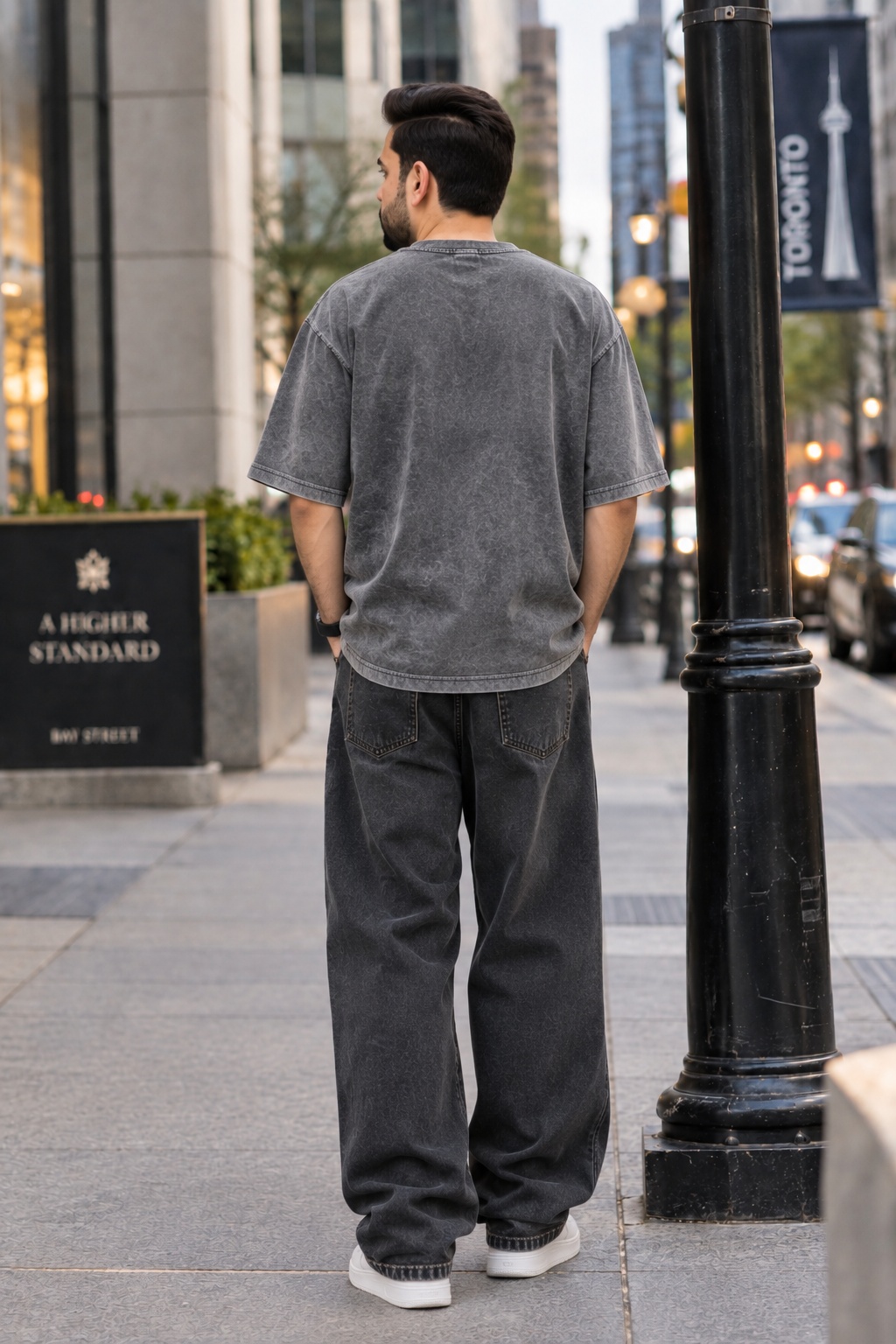 Oversized Tee – Washed Charcoal Grey