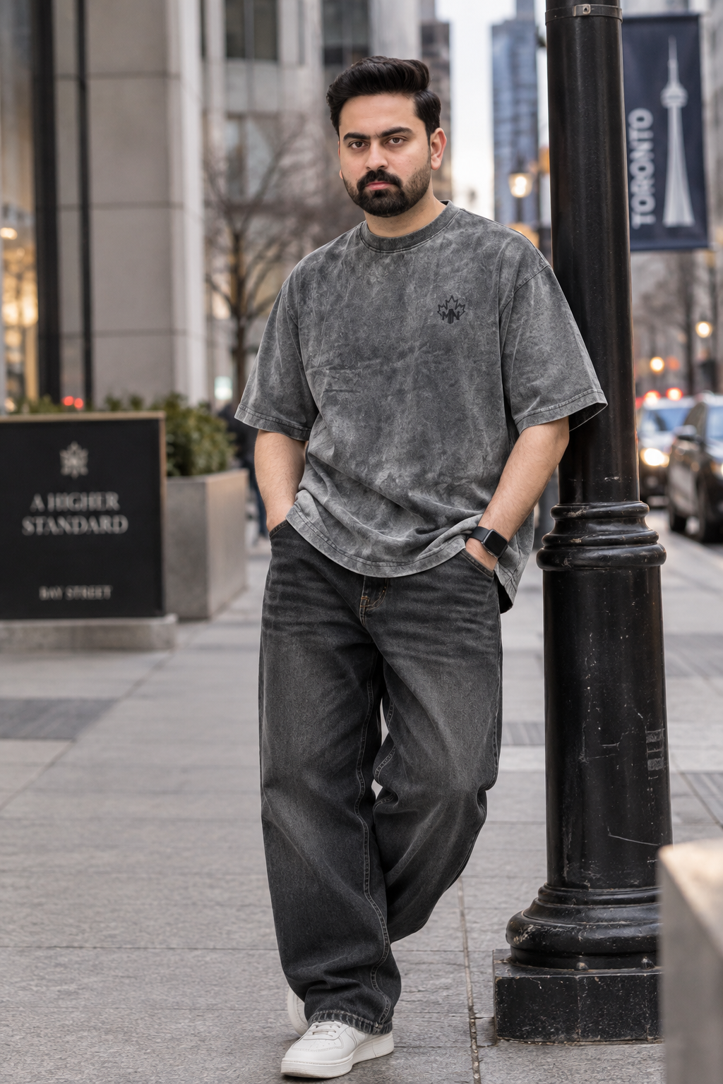 Oversized Tee – Washed Charcoal Grey